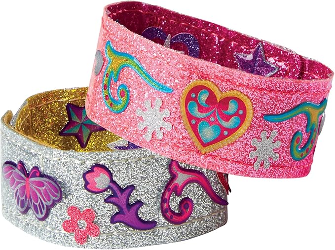Melissa & Doug Design-Your-Own Bracelets with 100+ Sparkle Gem & Glitter Stickers, Kids Snap Bracelets, Stickers & Jewelry Crafts, Preschool Toys for Girls & Boys Ages 4+