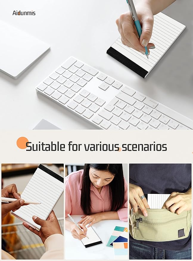 Small Note Pads 3x5 Notepads Mini Pocket Notebook 3x5 Memo Pads Small Notepads Memo Pads 3 x 5" Lined Note Pads of Paper with 30 Sheets Each Pad Mini Pocket Notebook Writing Pads 3x5 White Paper Pads