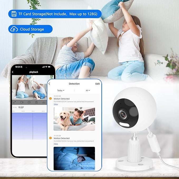 5G/2.4G Outdoor/Indoor Security Camera,1080P Baby/Elder/Dog/Pet Camera with Phone App, WiFi Baby Monitor, Motion Detection, Alarm Siren, Night Vision, IP66 Waterproof, Two-Way Talk, SD/Cloud