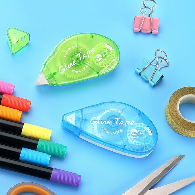 Tamaki 3 Pack Double Sided Tape Roller, Scrapbooking Tape, Adhesive Tape Dispenser Runner for Crafts and Arts Projects, Photo Tape