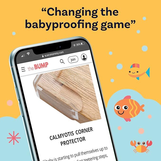 CalMyotis Corner Protector for Baby, Protectors Guards - Furniture Corner Guard, Edge Safety Bumpers - Baby Proof Bumper & Cushion to Cover Sharp Furniture & Table Edges - Clear, Transparent, 24 Pack