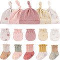 Baby Hats Mittens and Socks Set Cotton Newborn Hat Beanie Soft Infant Girls Boys Caps Gloves 0-6 month