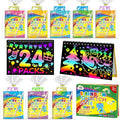 ZMLM Rainbow Scratch Party Favors Kids: Birthday Gifts Toy Bulk Scratch Art Notebook 24 Pack Birthday Goodie Bags Stuffers Girls Boys Art Craft Pads Classroom Prizes School Supplies Stocking Stuffers