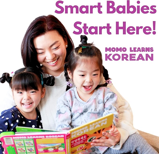 New! Learn Korean for Kids, Momo Learns Korean Vol. 3, Bilingual Korean Baby Book for Kids, Babies & Toddlers 1-3, Kids Board Book w/ Hangul, First Words & Songs, Language Toy for Preschoolers 0-3