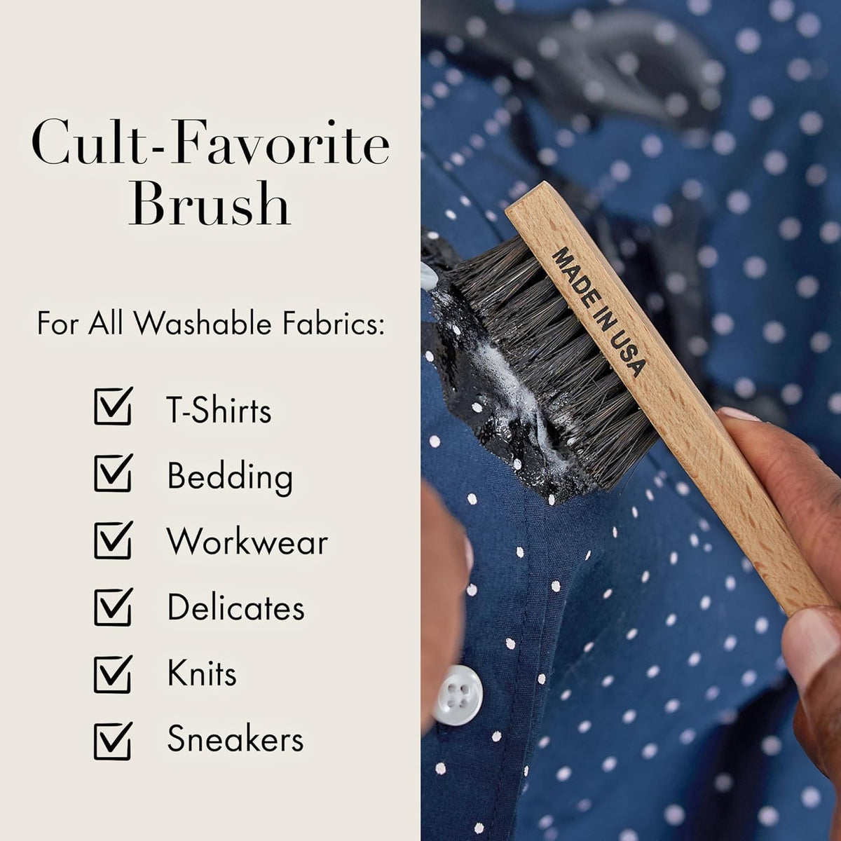 The Laundress Stain Brush, Laundry Brush for Stain Removal, Stain Brush for Clothes, Small Brush for Cleaning Small Spaces, Home Cleaning