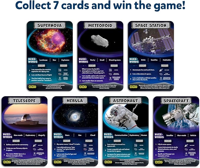 Skillmatics Guess in 10 NASA Space, Perfect for Boys, Girls, Kids & Families Who Love Card Games, Educational Toys, Travel Games, Gifts for Ages 8, 9, 10 and Up