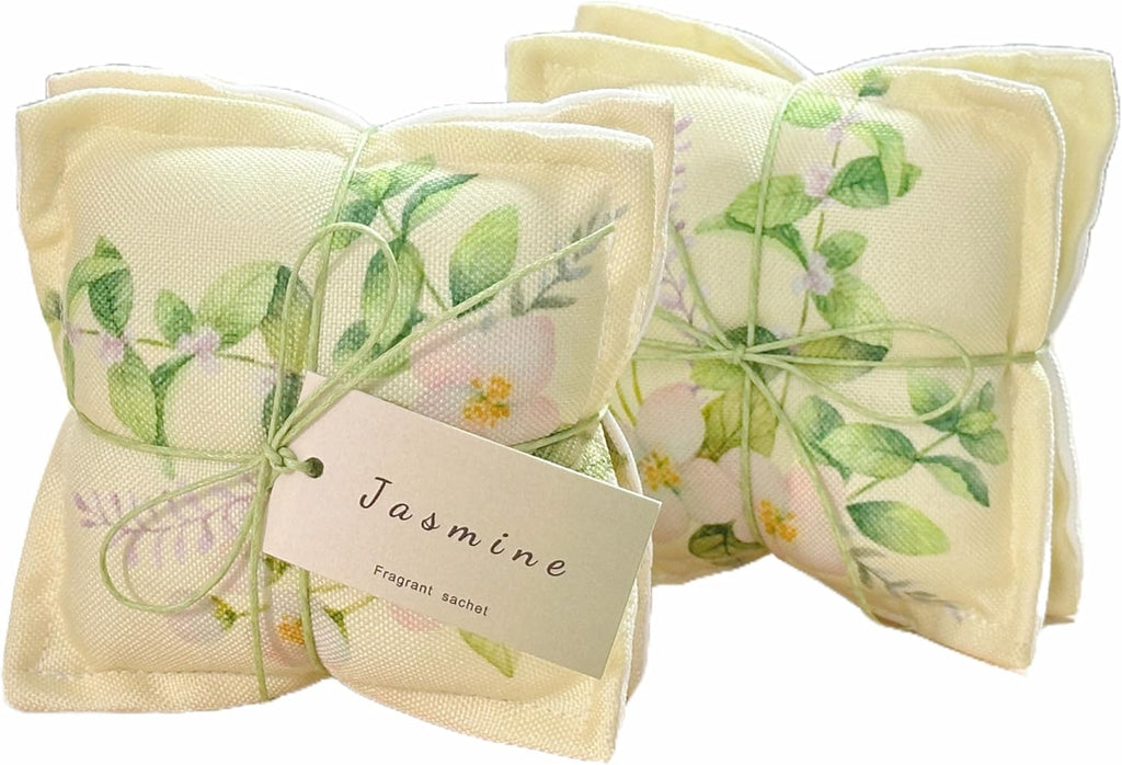 AUCUDA Mother's Day Jasmine Scented Sachet Bags for Drawers and Closets Decorations, Potpourri Packets for Women Clothes Storage, Spring Wedding Fragrance Pillow, Bedroom Indoor Fresheners.