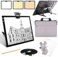 Elice Rechargeable A3 Light Pad with Carry Bag, Top Clip, Foldable Stand, 3 Colors/ 6 Levels/Stepless Dimmable Brightness Wireless tracing Light Box/Board for Diamond Painting, Cricut Weeding Vinyl