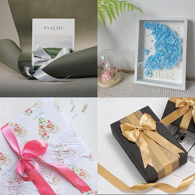 Turquoise Satin Ribbon 7/8 Inch X 50 Yards Solid Color Double Faced Ribbons Perfect for Crafts Wedding Decor Bow Making Arts Sewing and More