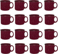 Set of 16 Ceramic Campfire Mugs – 15 Oz, Maroon – Coffee & Tea Cups for Home, Work, Travel, Camping – Customizable, Great for DIY, Events, Companies