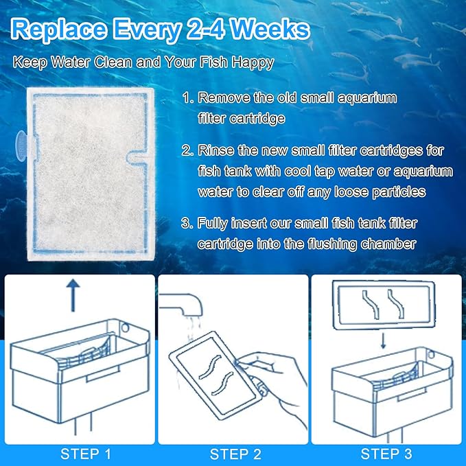 10 Pack Small Filter Cartridges Compatible with Aqueon, Fish Tank Filters Cartridge Replacement for Minibow Aquarium Filters Size 1/2.5/5 Gallon and QuietFlow E Internal Power Filter Size 10