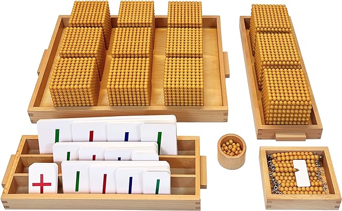 Montessori Golden Beads，Montessori Counting Beads，Montessori Math Materials，Preschool Education Toys Math Bank Game