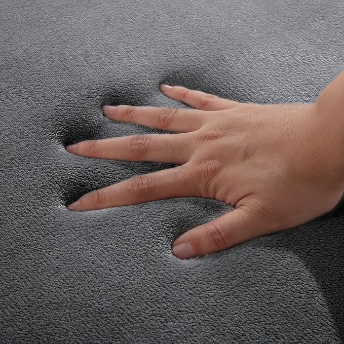 BALAPET Thick Memory Foam 47x47 Play Mat for Playpen, Super Soft Velvet Portable Baby Playpen Mat for Kids Toddler Crawling and Play, Non-Slip Bottom Playmat, Dark Grey