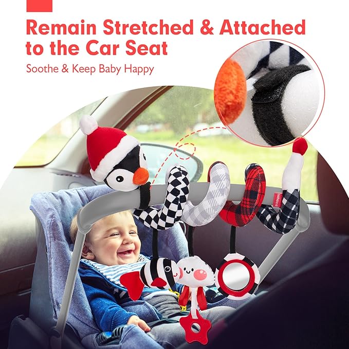 hahaland Car Seat Baby Toys 0-3 Months Developmental Carseat Toys for Infants 0-6 Months Stroller Baby Toys 6 to 12 Months Infant Toys for Ages 0-2 Baby Girl Gifts Travel Toys 0-6 Months