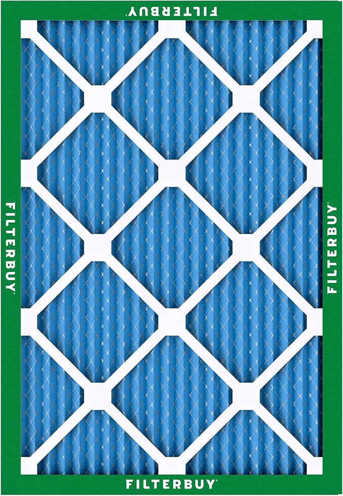 Filterbuy 18x20x1 Air Filter MERV 13 Optimal Smoke & Allergy Defense (3-Pack), Electrostatic Pleated HVAC AC Furnace Filters Replacement, Made in USA (Actual Size: 17.50 x 19.50 x 0.75)