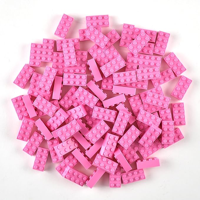 Strictly Briks Classic Bricks Starter Kit - 96 Pink 2x4 Blocks - Creative Play Set for Ages 3+ - Compatible with Major Brick Brands & Block Kits