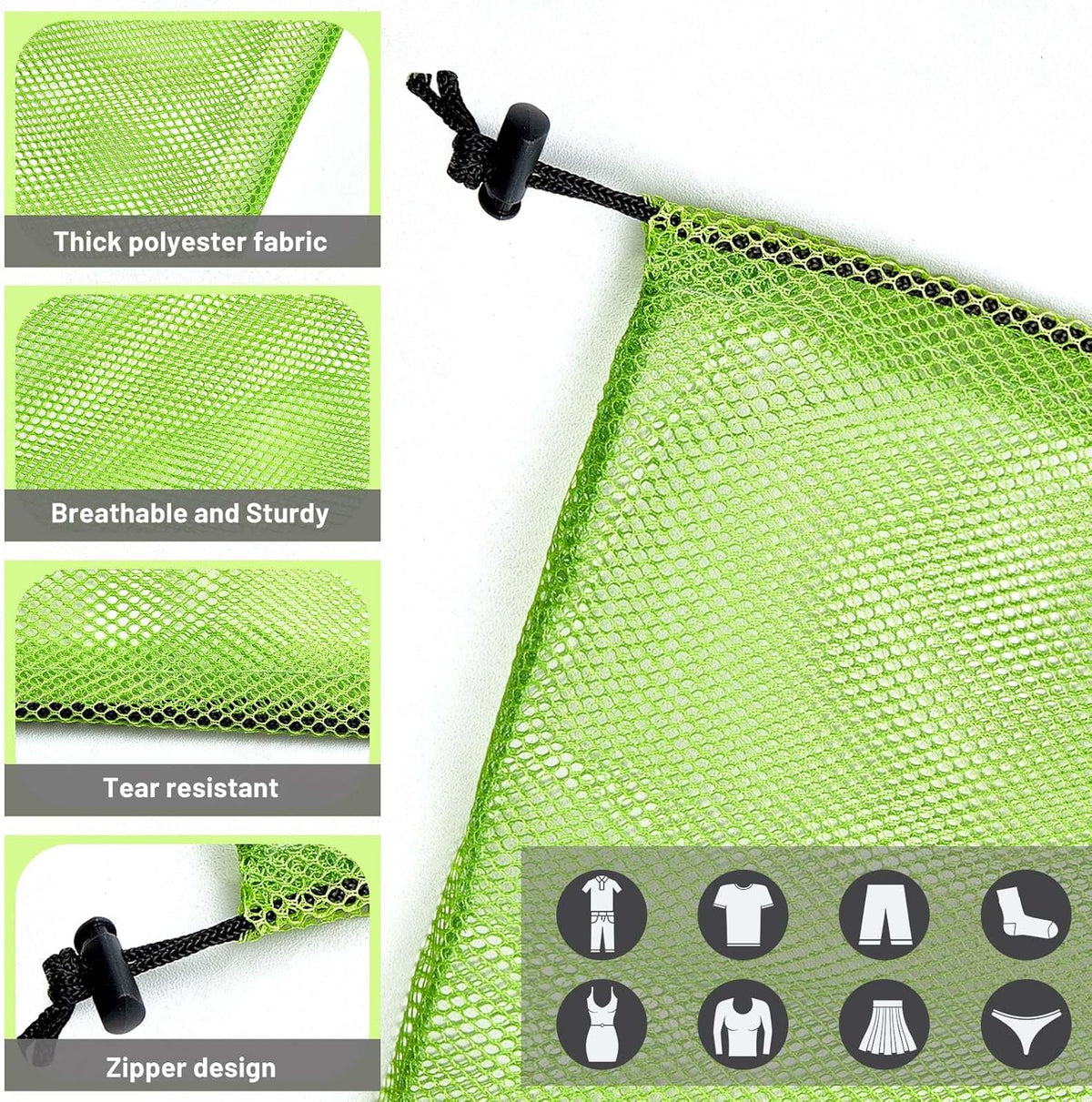 Berlune 36 Pcs Large Laundry Bag Colorful Extra Large Mesh Laundry Bag Bulk with Drawstring Heavy Duty Mesh Machine Washable Drawstring Pouch (32 * 24in)