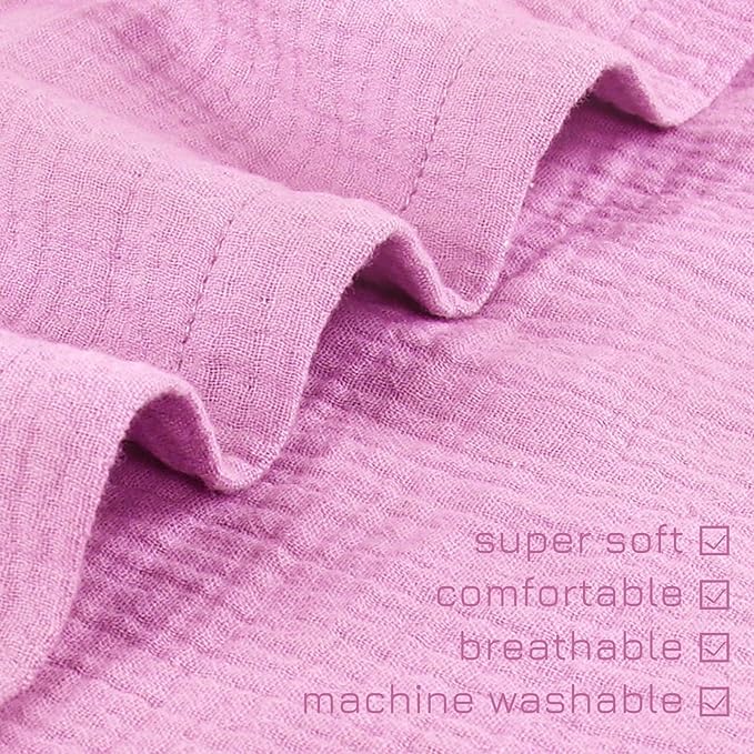 Hooyax Muslin Baby Lounger Cover Soft Organic Cotton Slipcover Fits Newborn Lounger for Baby Boys and Girls (Lavender)