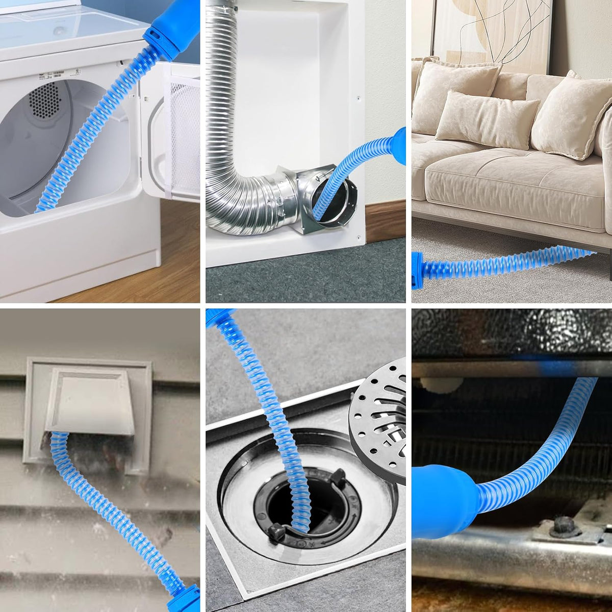 Dryer Cleaner Vent Brush - 70cm or 75cm Long Flexible Dryer Vent Cleaner & Refrigerator Condenser Coil Brush Long Flexible Refrigerator Coil Cleaning Brush (Hose)