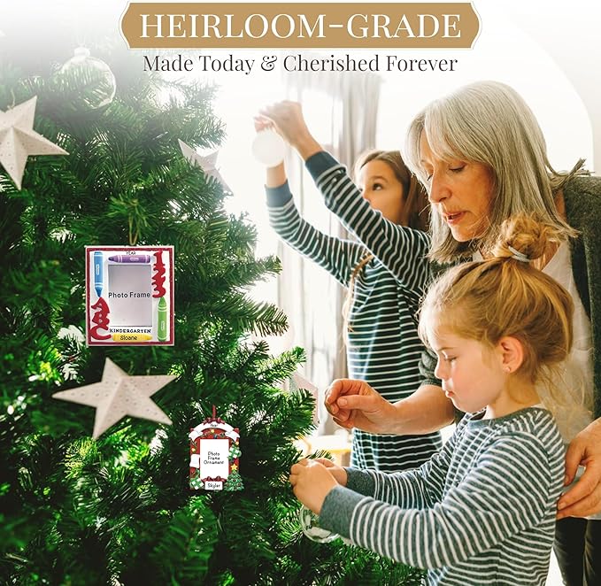 Baby Personalized Christmas Ornaments 2023 - Fast & Free 24h Customization – Pink Baby's First Picture Frame Christmas Decorations with Name - Comes Gift-Wrapped