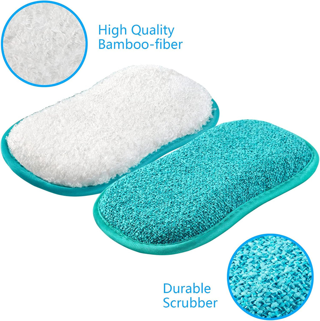 10 Pack Kitchen Dish Sponges Scrubber Non-Scratch Multi-Purpose Dishcloths, Sponge Along with Heavy Duty Scouring Power - Effortless Cleaning of Dishes, Pots and Pans