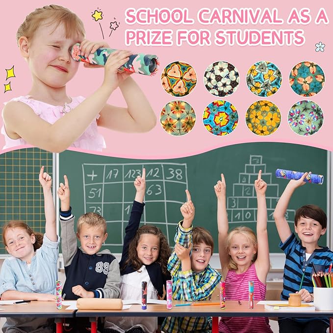 15 Pcs Classic Kaleidoscopes Kids Birthday Party Favor Old Fashioned Vintage Educational Toys Stocking Stuffers Goodie Bag Fillers for Classroom School Return Gifts Carnival Prizes (Cartoon Style)