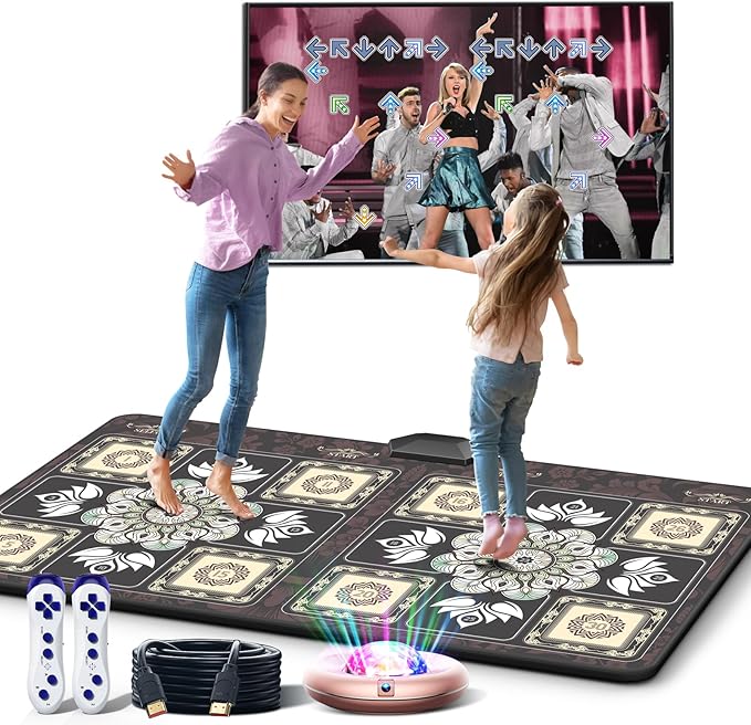 TIK-Tok Dance Mat Game for TV, Christmas Colors Wireless Plug and Play Wrinkle-Free & Non-Slip Electronic Dance Mats, Exercise Dance Pad with Camera for Kids and Adults, Boys & Girls Gifts Toy