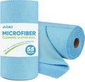 AIDEA Microfiber Cleaning Cloth Roll, Blue Shop Towels 55 Sheets Washable, Microfiber Towels for Cars, Blue Rags Reusable Paper Towel for Automotive, Workshop, House, Kitchen, Cleaning Supplies11×9"