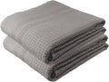 GILDEN TREE Waffle Bath Sheet Large Bath Towels Quick Dry Thin Body Towels, 40x80 Oversized Bath Towels for Adults, 2 Pack Bath Sheet Set, Classic Style (Pewter)