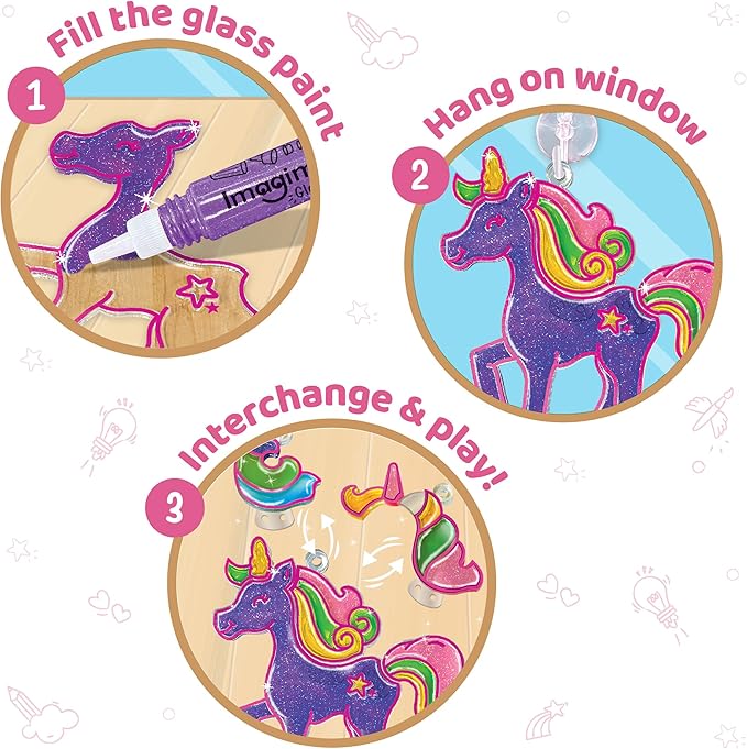 Imagimake Window Art Princess & Unicorn | Suncatcher Kit | Unicorn Toys for Girls Age 5-8 | Craft Kits for Ages 8-12 | Gifts for 5 Year Old Girls | Princess Toys