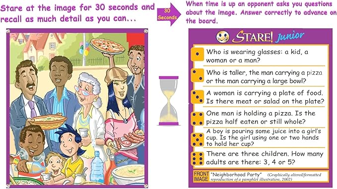 Stare Junior — The Exciting, Award-Winning Game of Memory and Observation — Fun & Educational for The Whole Family, Ages 6 and Up