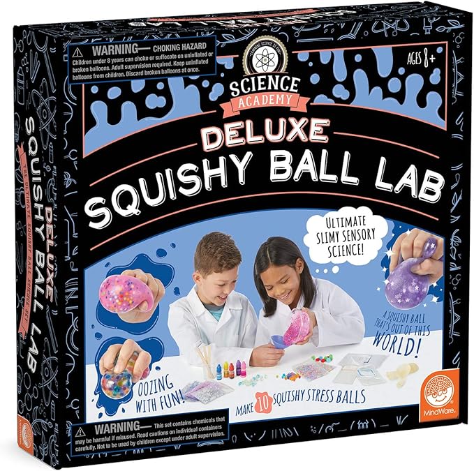 MindWare Science Academy Deluxe Squishy Ball Lab - Includes All Ingredients to Make 10 Squishy Balls - Ages 8 and Up