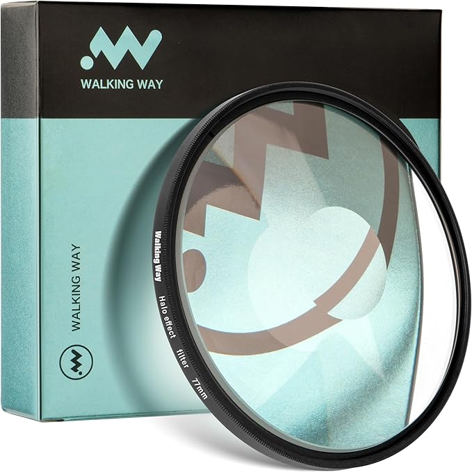 Walking Way 77MM Whirlpool Camera Effects Filter, Tunnel Vision Spiral Halo Prism Lens Filter with Vortex and Circular Halo Frame Effect for Camera Lens