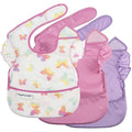 Tiny Twinkle Mess Proof Baby Bibs for Eating | Waterproof, Wipeable Toddler Bibs | Travel Friendly - PFAS, PVC, BPA, Phthalate Free | Baby Food Bibs (3-Pack, Butterfly)