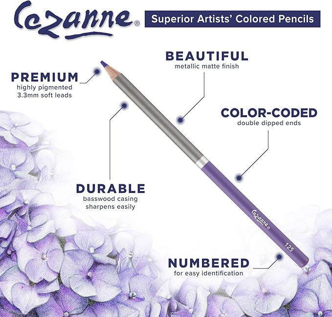 Creative Mark Cezanne Premium Colored Pencils Bright Green 6 Pack - Highly-Pigmented Drawing Pencils - Coloring Pencils for Drawing, Blending, Coloring, and More