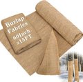 Buryeah 60 Inch x 15 ft Burlap Fabrics Roll Natural Jute Burlap Tree Wraps Protector Winter Frost Plant Blankets Cloth Weed Barrier Fabric Garden Plants for Winter Outdoor Trees Shrubs Party