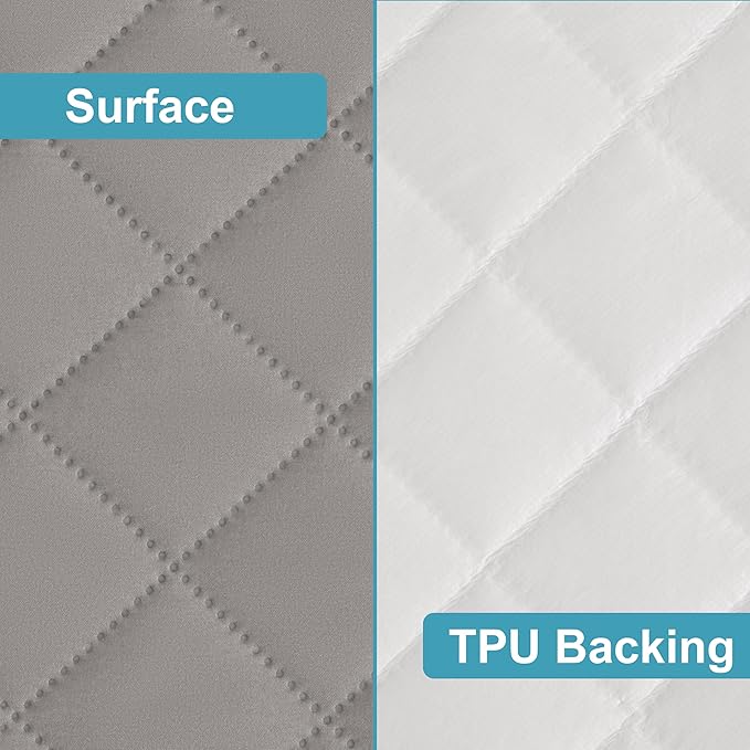 NTBAY 2 Pack Waterproof Mini Crib Mattress Protector, Quilted 24"x38" Fitted Mattress Cover - Machine Washable - Soft and Breathable Baby Mattress Pad Sheet for Mini Crib and Baby Playards, Smoke Grey