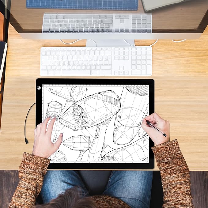 A3 LED Light Pad with Adjustable Stand,16.6 * 12.6 Inches,3 Levels of Brightness and Stepless Dimming Light Board 8000LUX, Uniform Illuminated Light Box for Tracing Weeding Vinyl and Diamond Painting