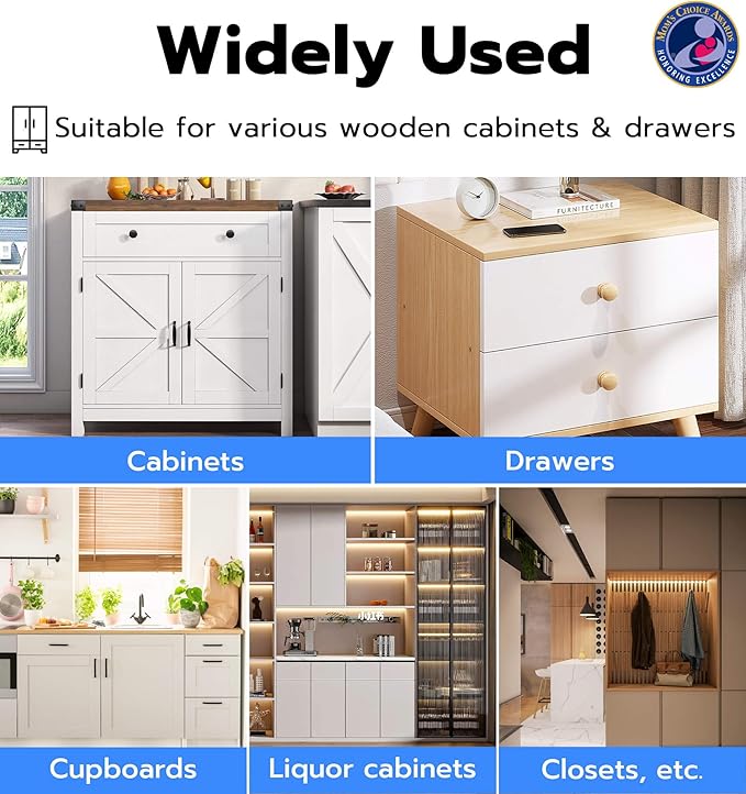 Anweller Baby Proofing Smart Cabinet Locks, Child Proof Hidden Drawer Locks, No Drill Adhesive Magnetic RFID Bluetooth Keyless Lock for Adults File Kitchen Cupboard Closet Liquor - White