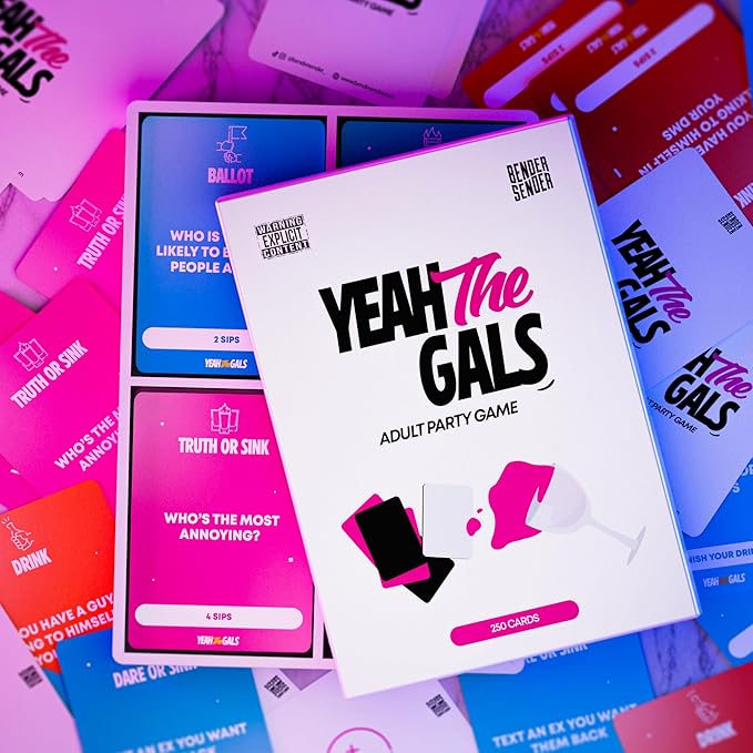 Yeah The Gals | Bachelorette Party Game & Girls Night Activity with 5 Categories | 250 Fun & Hilarious Challenges | Great for Bridal Showers, Girls Trips & Birthdays for Adults and College 21+