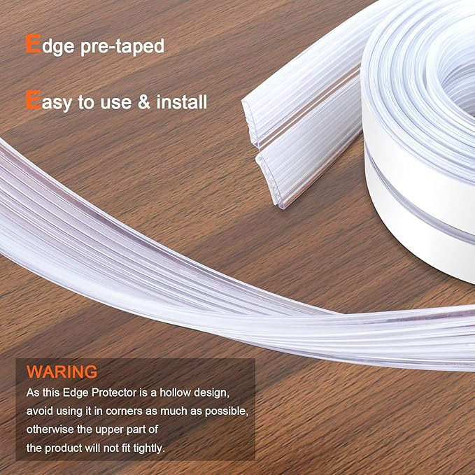 Baby Proofing 26.2ft Long (0.9" Wide),Clear Corner Protectors,Soft Edge Protectors Corner Guards Furniture Corner&Edge Safety Bumpers with Upgraded Strong Adhesive for Sharp Furniture & Table Edges
