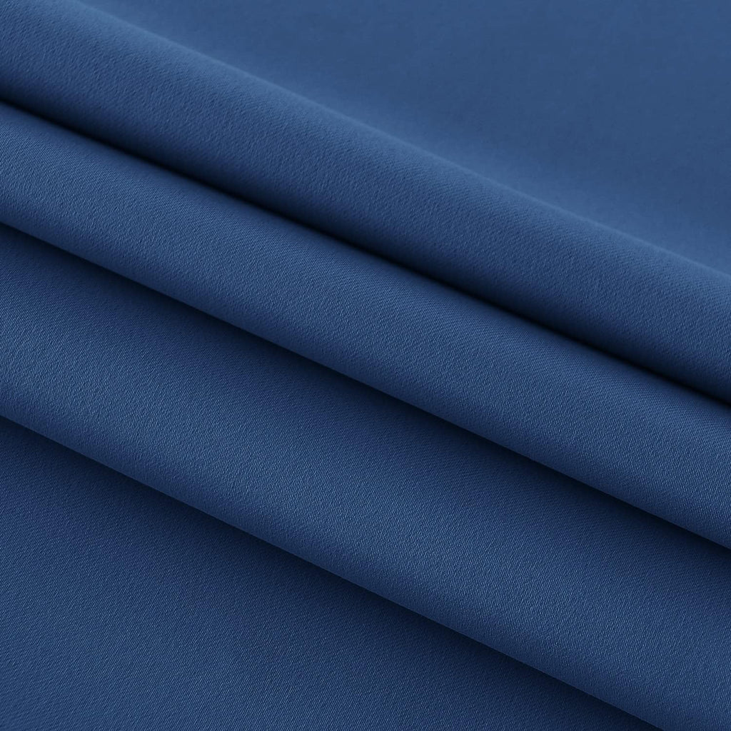 DWCN French Door Curtains – Rod Pocket Thermal Blackout Curtain for Doors with Glass Window, Kitchen and Patio Doors for Privacy, 54 X 72 Inches Long, 1 Curtain Panel with Tieback, Classic Blue