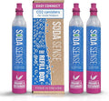 Soda Sense Easy Connect 60L CO2 Exchange Canister – 3 Pack, Replacement for Quick Connect Cylinder – Compatible with SodaStream PINK Snap-On Machines ONLY, Including ART, TERRA, ENSO & DUO