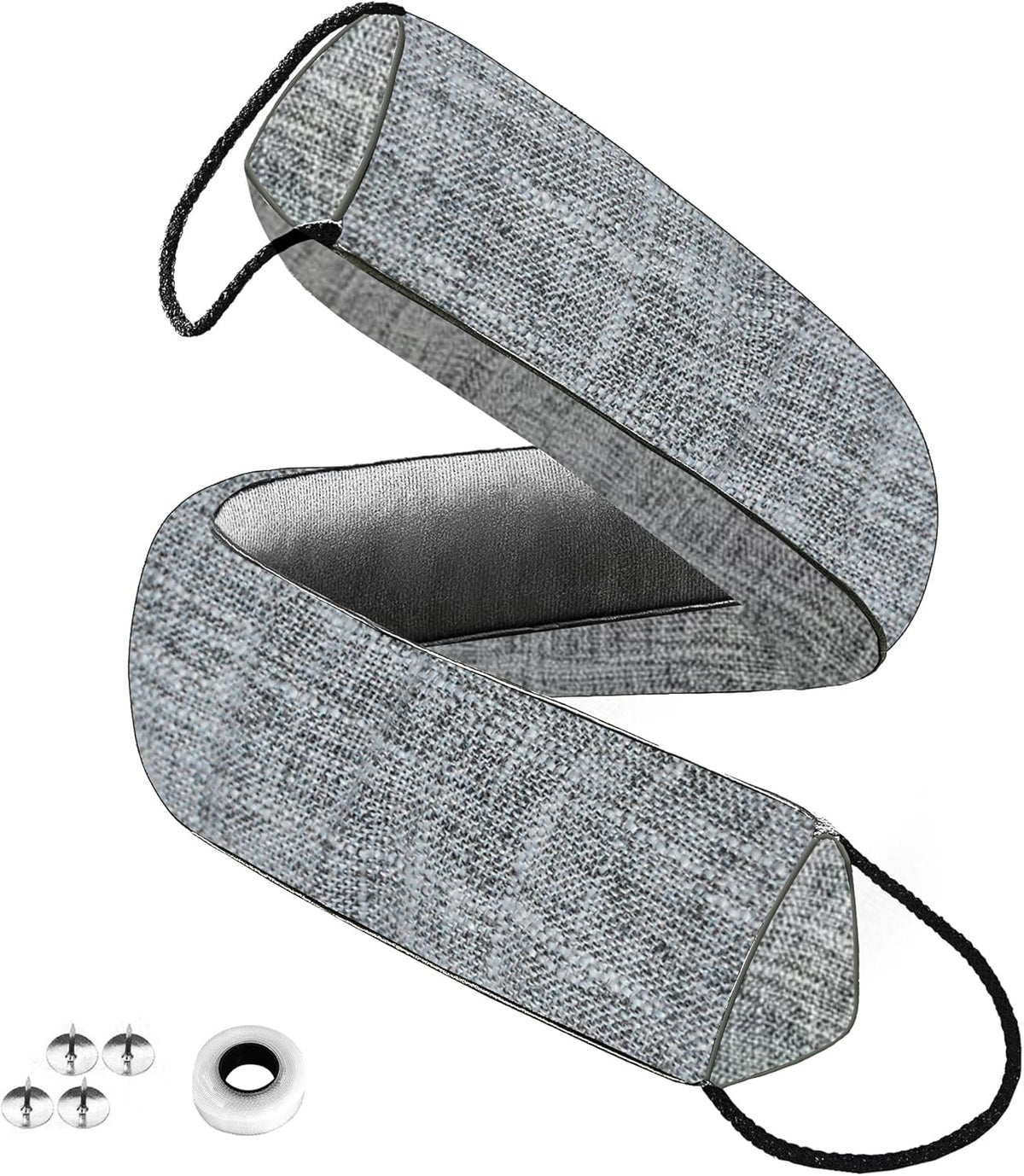 QUOLIX Triangle Under-Door Draft Stopper, 32" Noise Blocker, Weighted Weather Stripping, Gray Cotton & Polyester, Multi-Function Noise & Light Blocker,Gray
