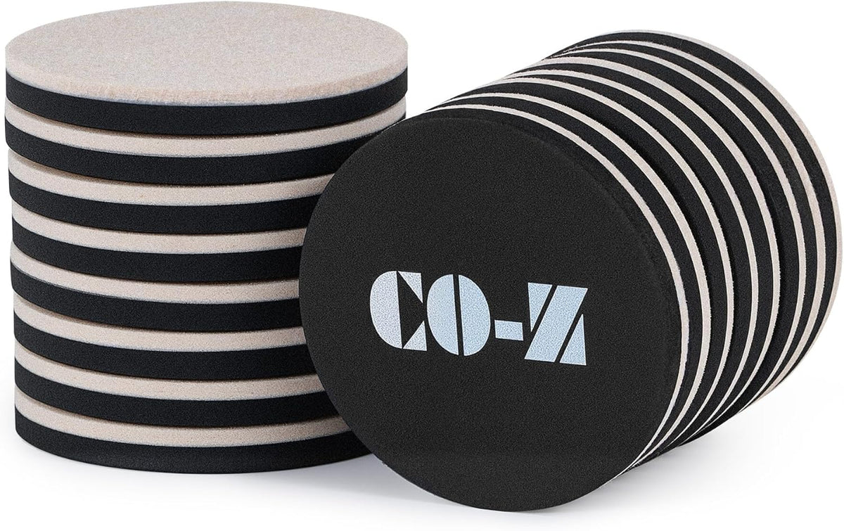 CO-Z 16pcs Felt Furniture Sliders for Hardwood Floors, 3 1/2 in Reusable Furniture Pads, Heavy Furniture Movers Sliders for Hard Surfaces, Thick Moving Pads Floor Protectors for Vinyl Tile Floors