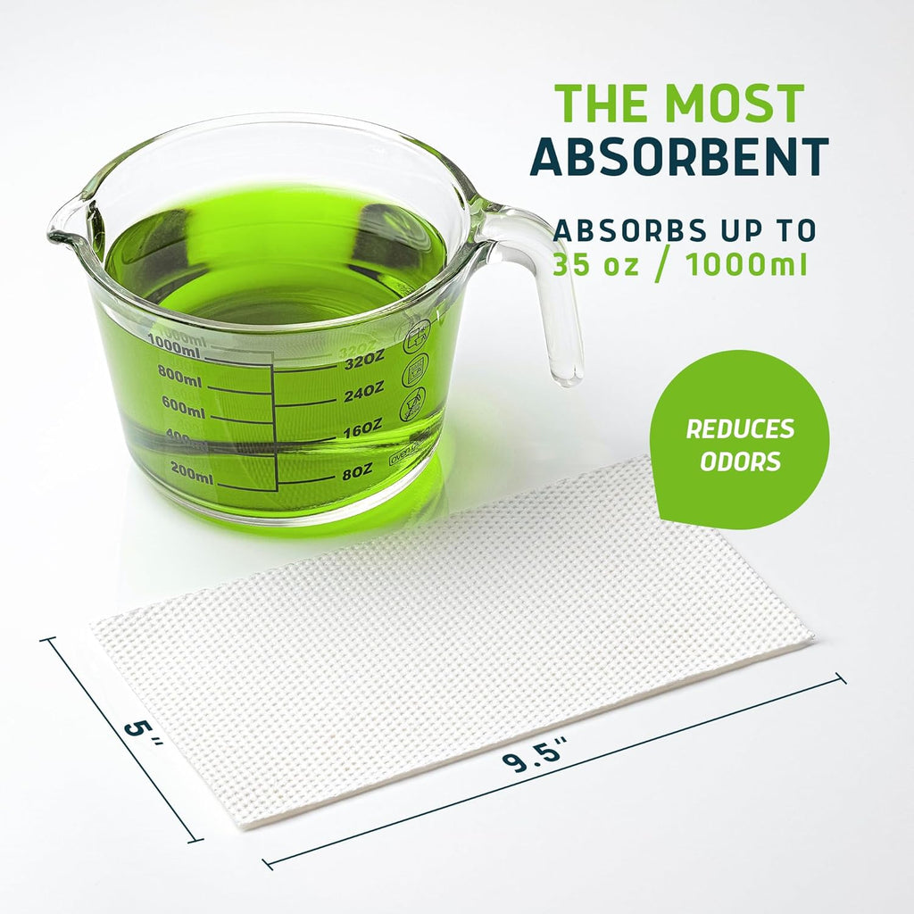 Lunderg Aloe Scented Super Absorbent Commode Pads - Medical Grade Value Pack 100 Count - for Disposable Bedside Commode Liners, Adult Chairs, Portable Buckets & Camping Toilet Bags - Light Scent