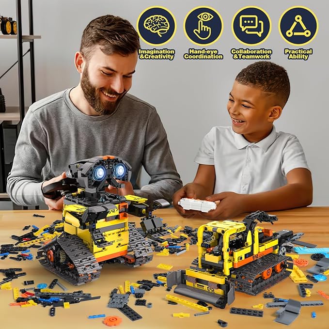 5 in1 Stem Robot Building Kit for Kids Ages 8-13, 688 PCS Remote & App Controlled Dinosaur Car Building Toys for Kids Science Learning, Birthday Gifts for 8 9 10 11 12+ Years Old Boys Girls