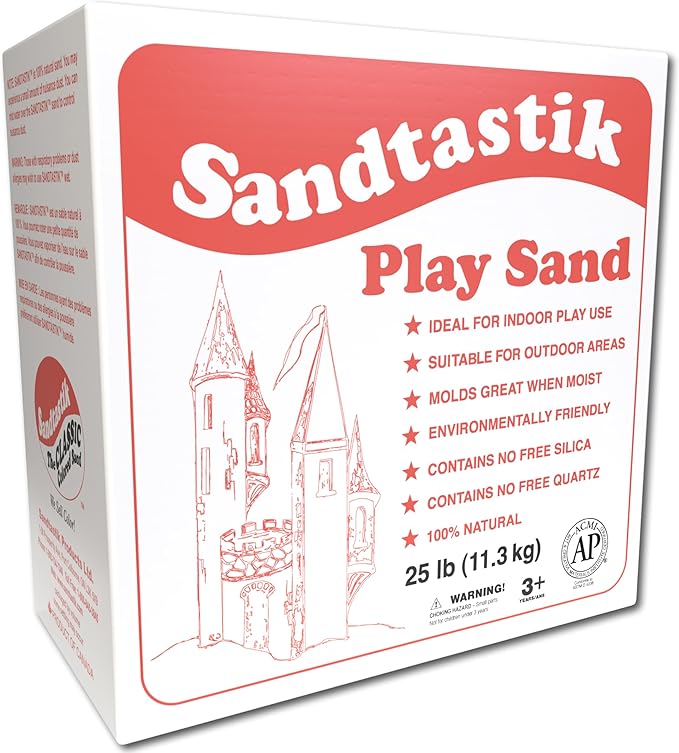 Sandtastik Sparkling White Play Sand, 100 lb (45 kg) - Fill Sandboxes, Sand Trays, Sensory Tables, Water Tables! Scoop, Mold & Pour This Premium Non-Toxic Sand