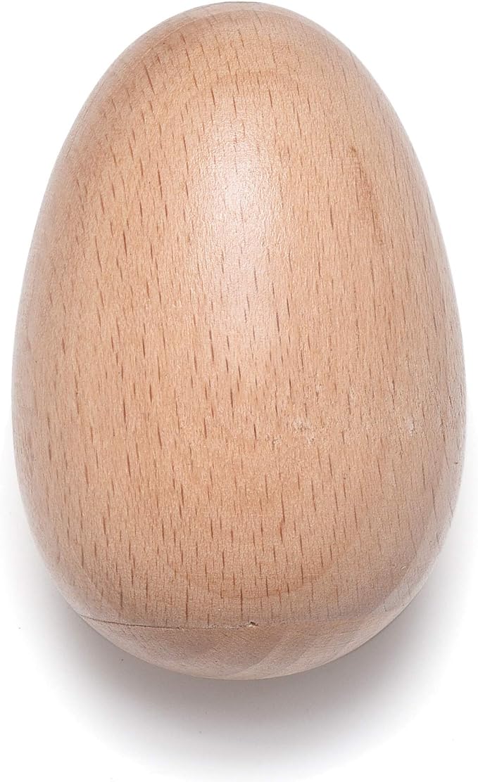 4 PCS Wood Egg Shakers Set, Musical Percussion Instruments, Natural Finish