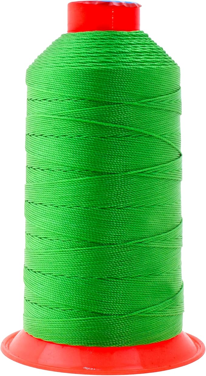 Mandala Crafts Bonded Nylon Thread Green Heavy Duty Sewing Threads - 800 YDs Size 277 840D T270 Tex 270 Thread for Leather Jeans Weaving Outdoor Marine Upholstery Threads